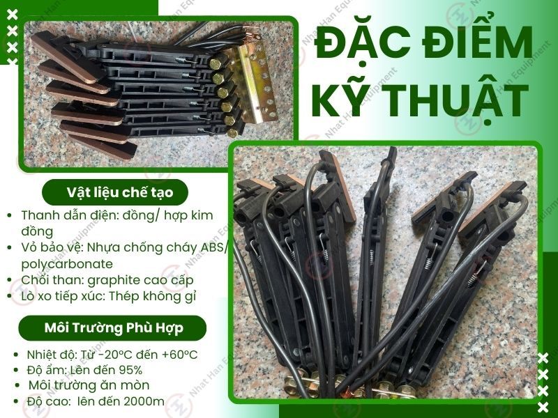 ĐẶC ĐIỂM KỸ THUẬT CHỔI TIẾP ĐIỆN CẦU TRỤC 6P