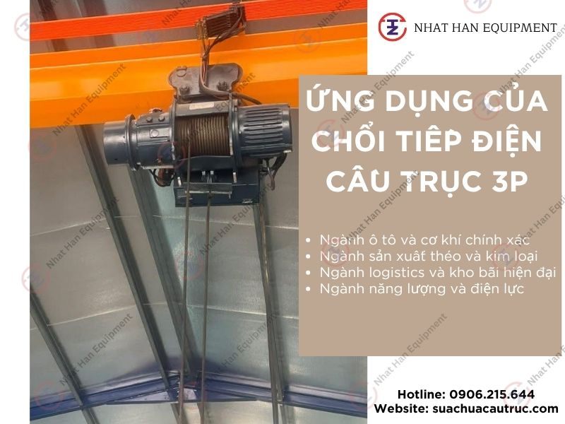 ỨNG DỤNG CỦA CHỔI TIẾP ĐIỆN CẦU TRỤC 3P