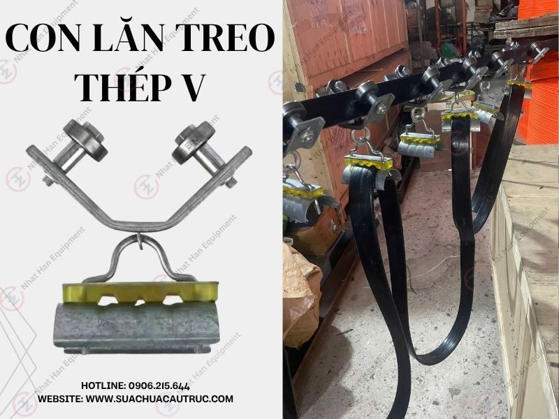 CON LĂN TREO THÉP V TREO CÁP ĐIỆN CẦU TRỤC