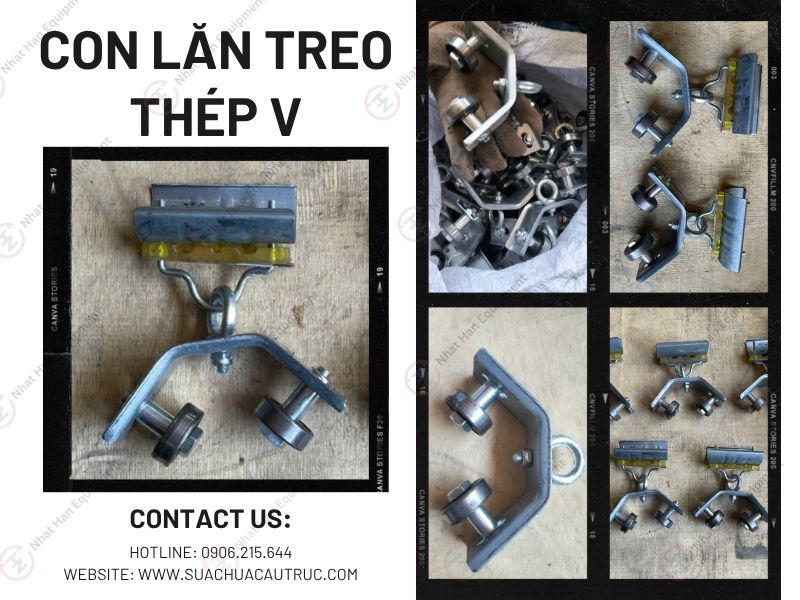 CON LĂN TREO THÉP V TREO CÁP ĐIỆN CẦU TRỤC